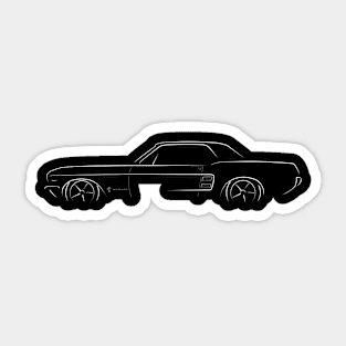 1967 Ford Mustang - profile stencil, white Sticker